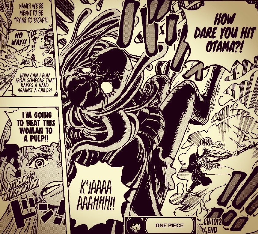 海贼王1012：乌尔缇口罩被漏画，娜美使出“殴打路飞”的力量