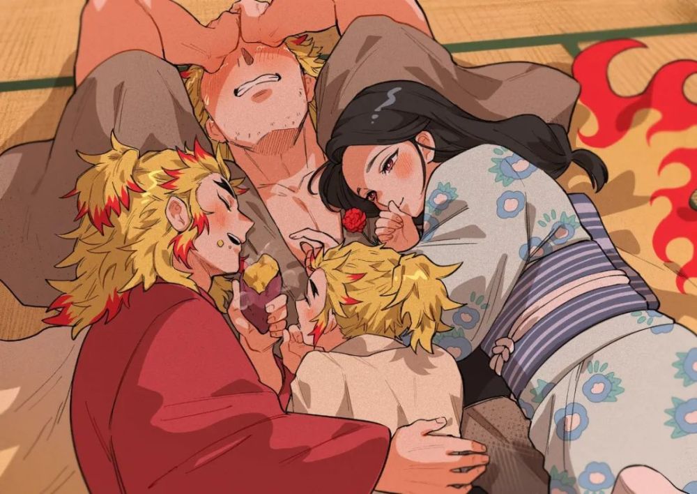 鬼灭之刃：炎柱一家团圆！​傲娇炎柱，留下眼泪​