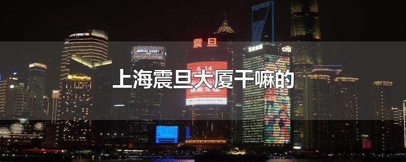 上海震旦大厦干嘛的-最新上海震旦大厦干嘛的整理解答