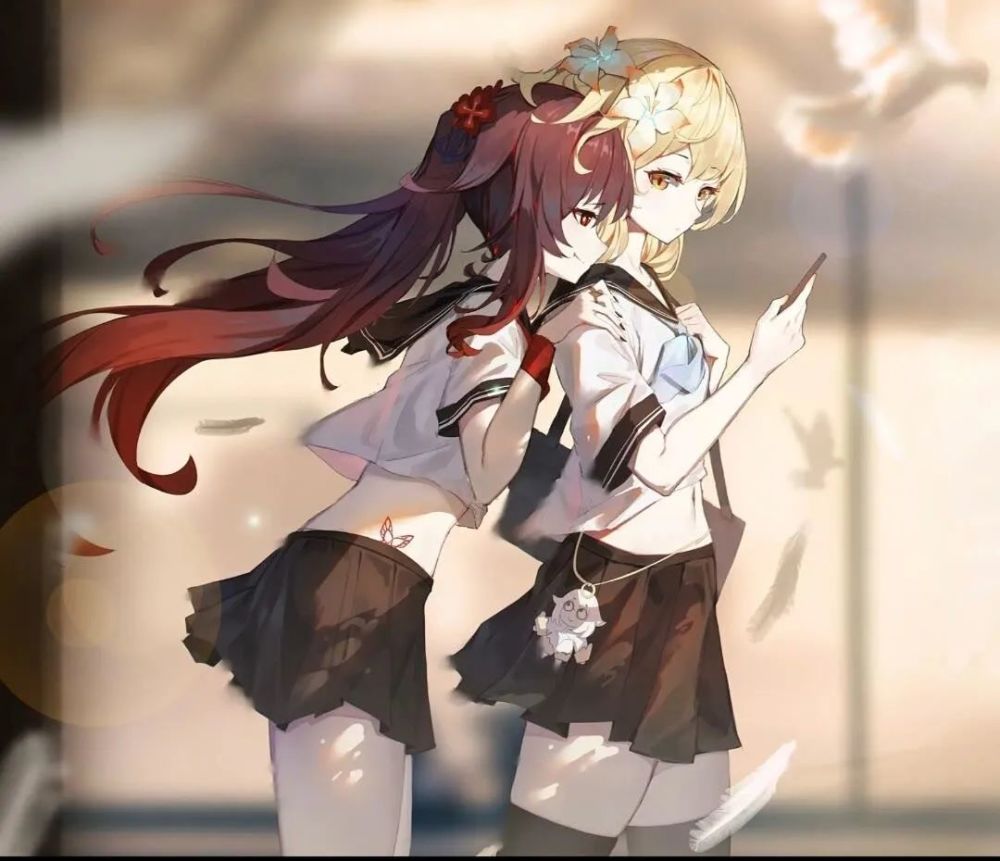 花与温柔我都自给自足＃原神＃神里绫华＃胡桃