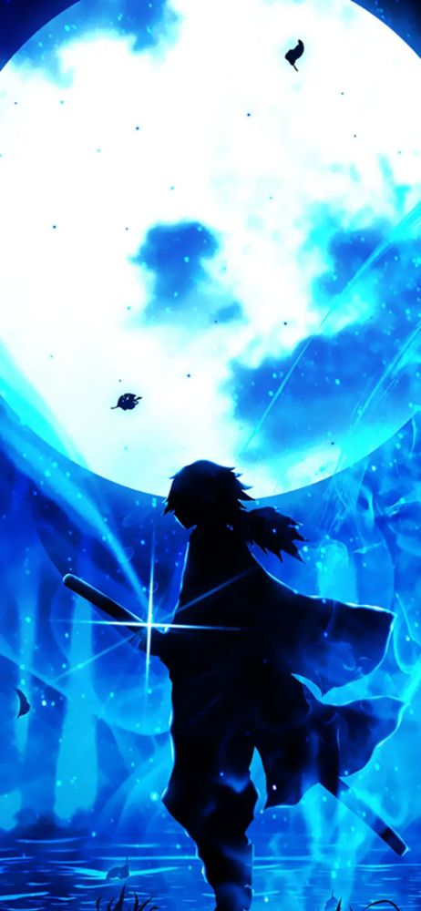 壁纸｜鬼灭之刃月下剪影手机壁纸
