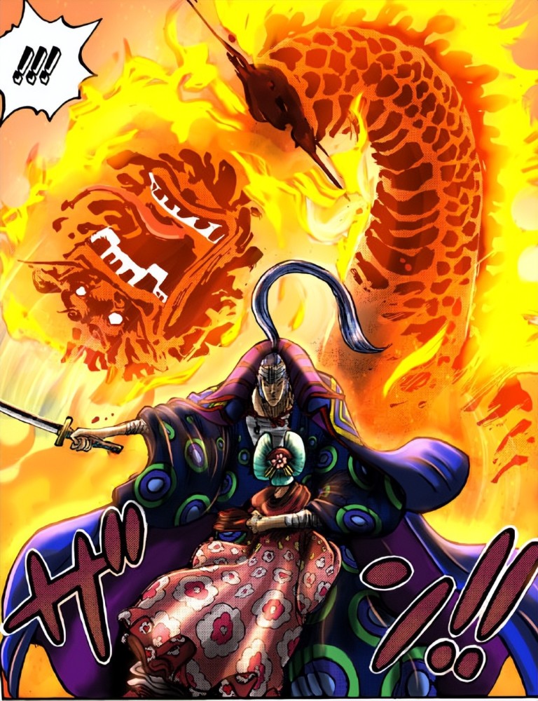 海贼王1048话：黑炭大蛇败在传次郎刀下，他的幻兽果实下落成谜