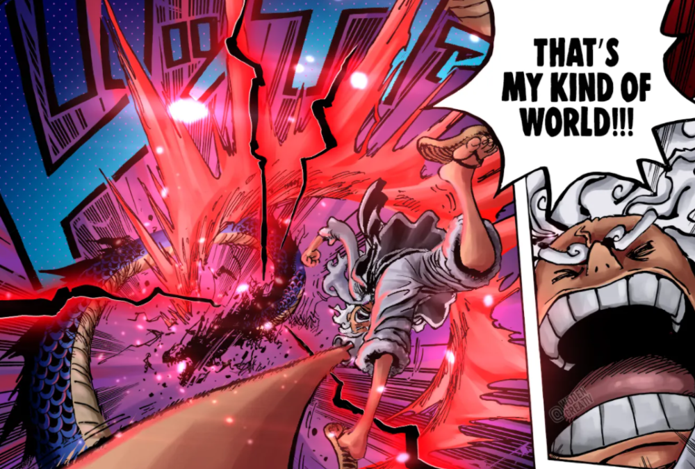 海贼王1049话：路飞铁拳弑师击败凯多，百授凯多老师光荣下课