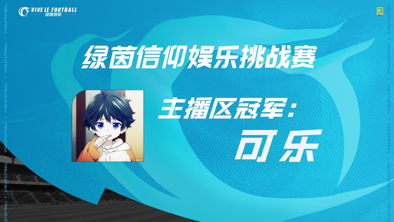 绿茵信仰娱乐挑战赛圆满结束 主播区可乐获大赛冠军