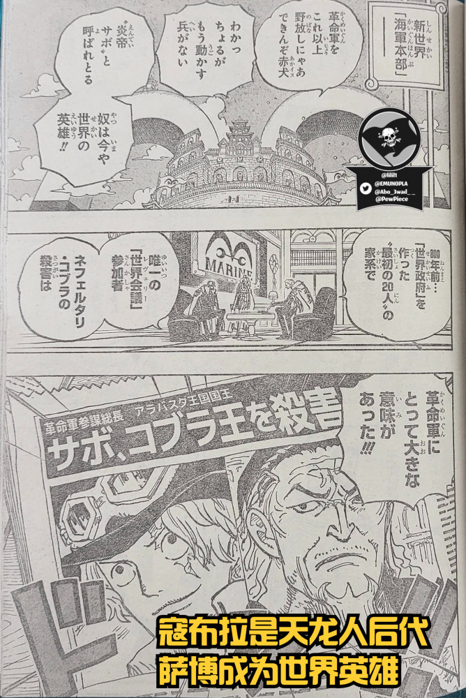 海贼王1054：一位天龙人洗白，薇薇被伊姆抓走，萨博成为“神”