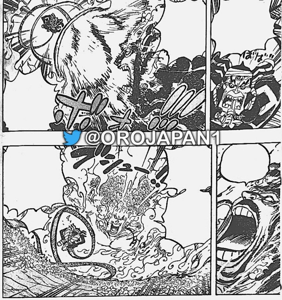 海贼王1055话情报图：绿牛戏耍赤鞘武士 火焰攻击对其伤害不大