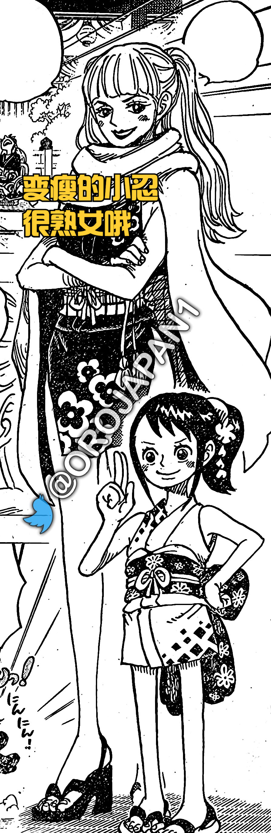 海贼王1056话漫画图：变瘦的小忍很美，大和跑向草帽团，求上船