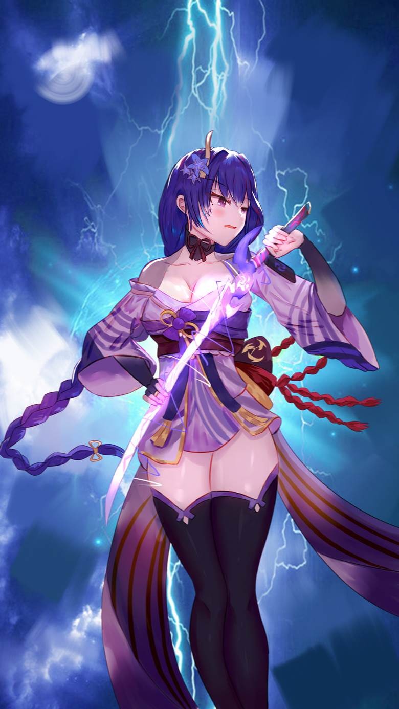 原神雷电将军去掉所有服装不遮挡没有小爱心的图