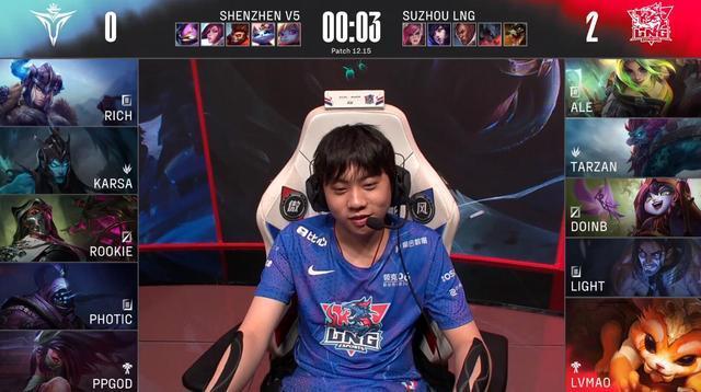 LPL冒泡赛：Rookie阿卡丽逆天改命 V5翻盘胜LNG扳回一城