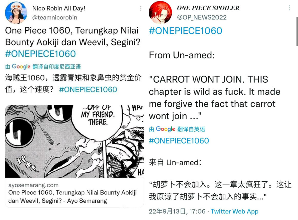 海贼王1060话情报（谜语版）：白二世和青雉悬赏公布，有望超30亿