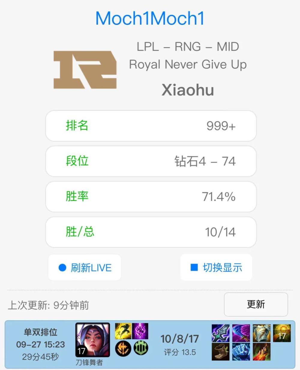 “C9和RNG训练赛BP图”火了，小法师成阵容核心，小虎惨被压制