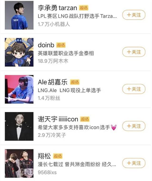 LPL选手兴趣起底：doinb逛翔松超话，369关注左手，lwx看cp