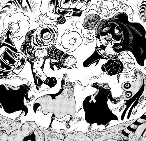 海贼王1062话：黑胡子海贼团对万国出手，卡塔库栗能挡住青雉吗？