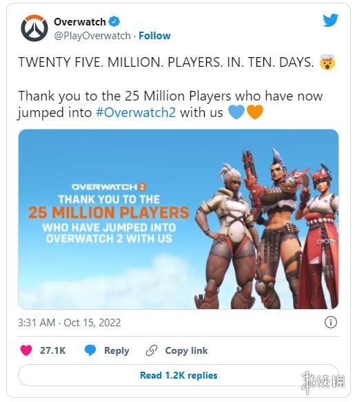 《守望先锋：归来》太火爆！上线10天 玩家人数破2500万