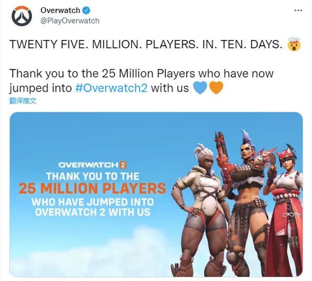 10天玩家破2500万！走上免费游戏道路的《守望先锋归来》火了？