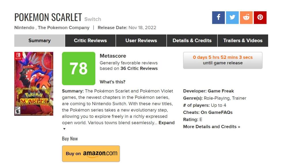 《宝可梦 朱/紫》媒体评分：开放世界很棒，但问题也不少