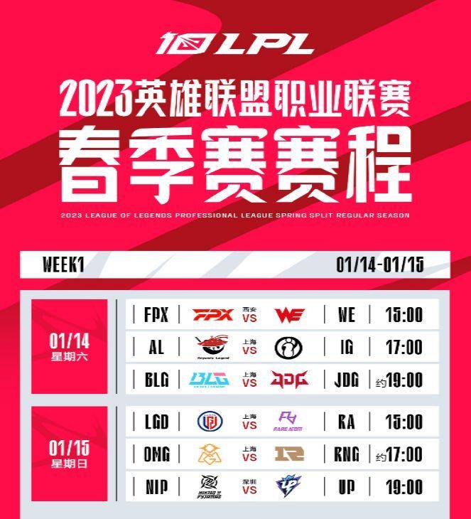 LPL公布2023春季赛赛程时间，年前最后一场新电竞春晚一触即发！