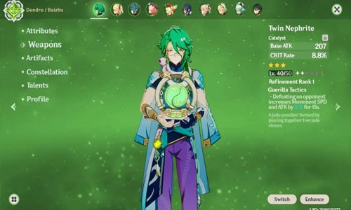 原神白术90级属性面板一览 白术最强毕业面板分享